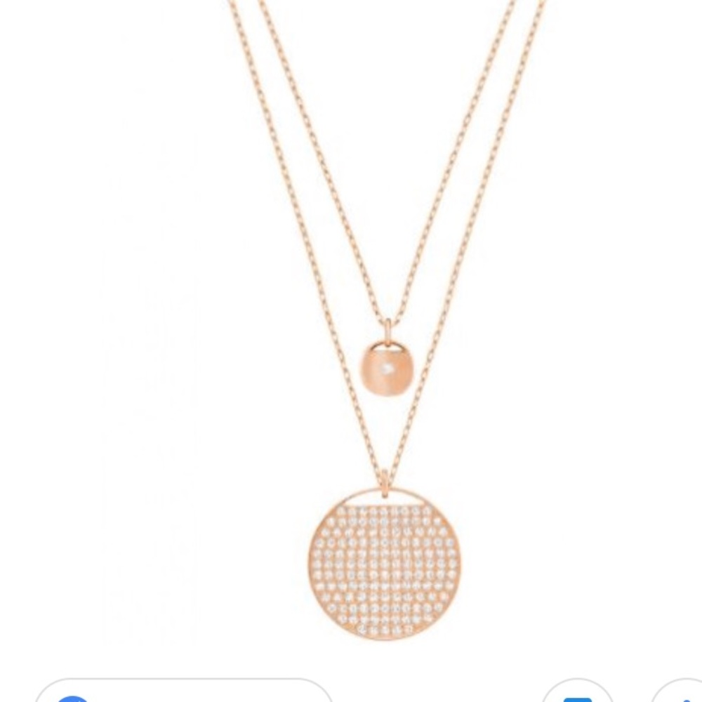Swarovski crystal rose tone pendant necklace